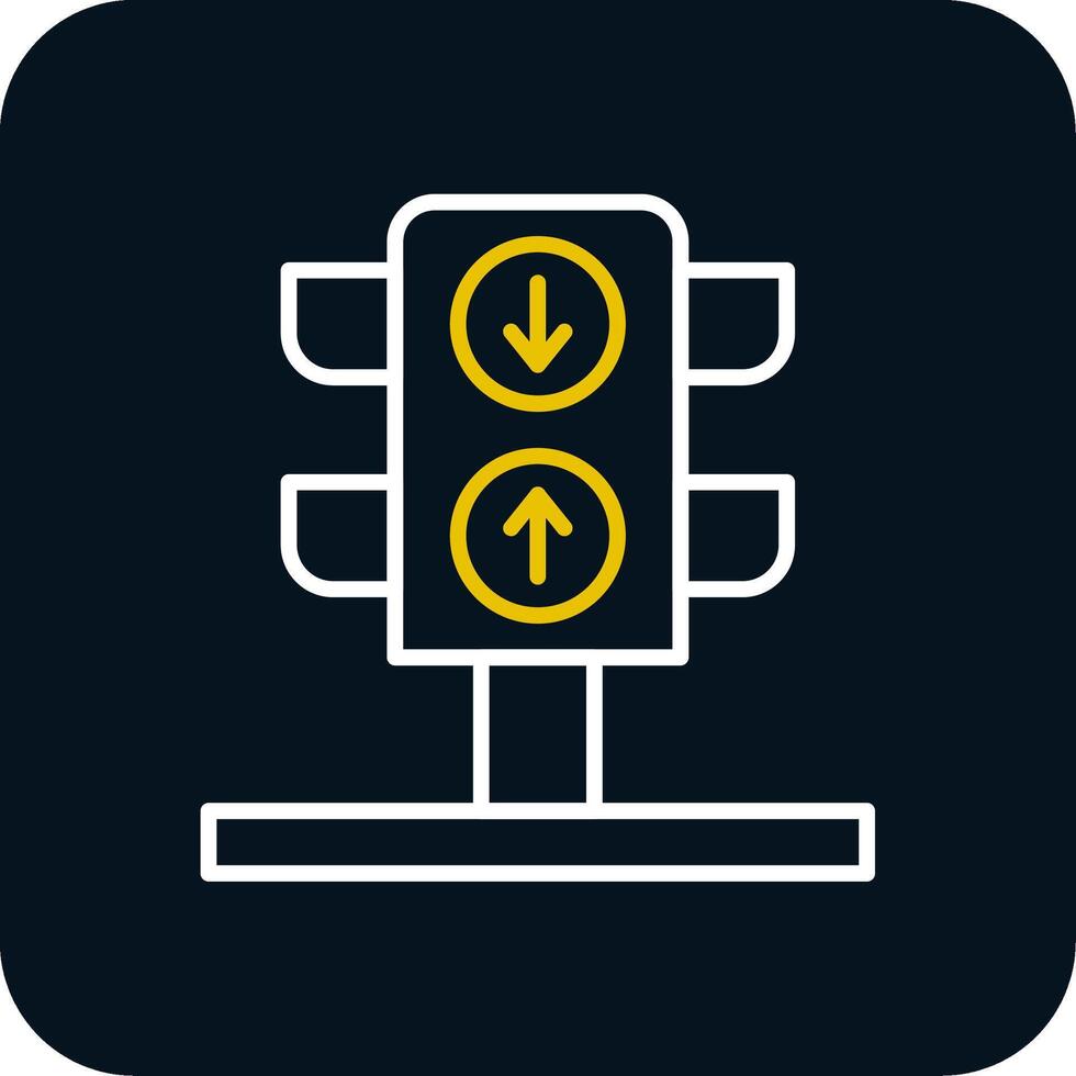 Traffic Light Line Red Circle Icon vector