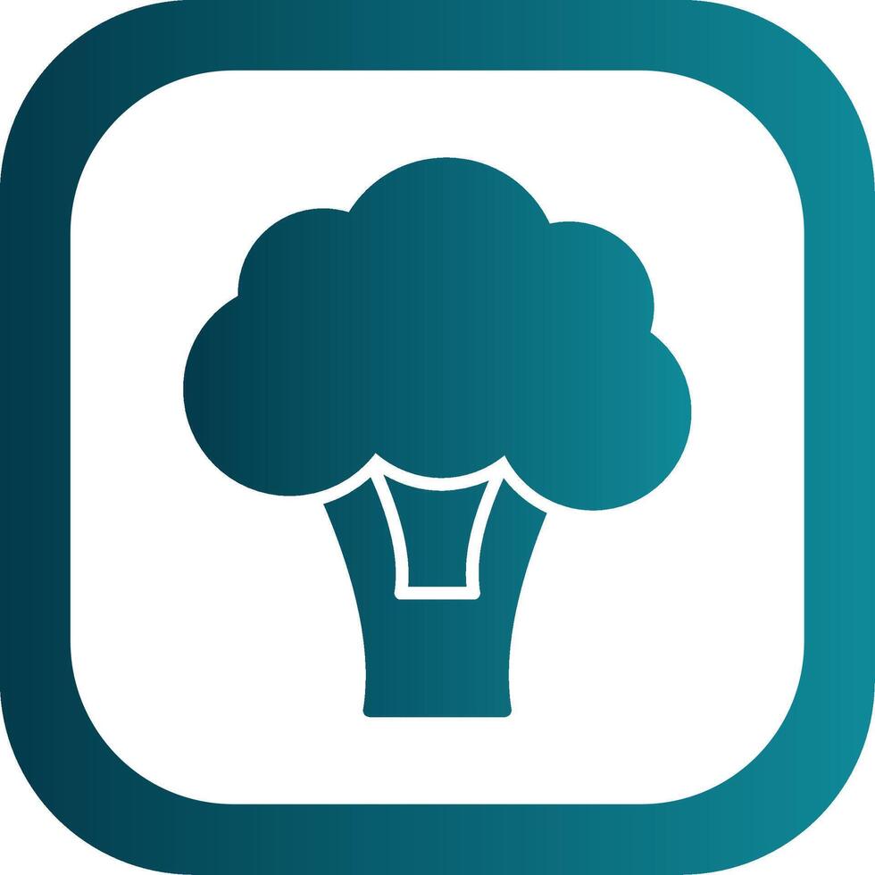 Broccoli Glyph Gradient Corner Icon vector