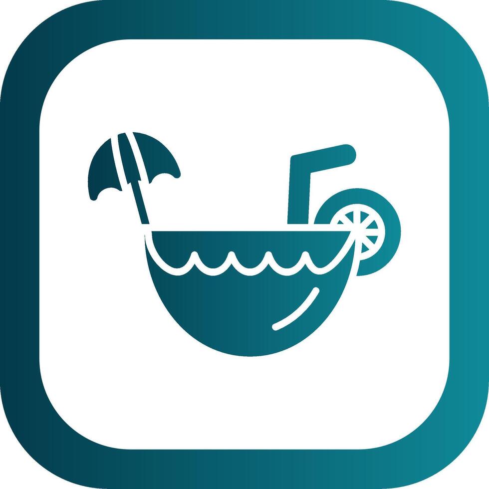 Coconut Drink Glyph Gradient Corner Icon vector