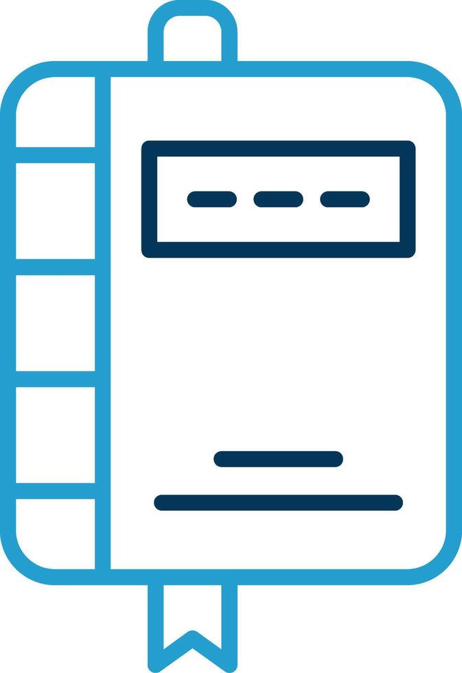Note Book Line Blue Two Color Icon vector