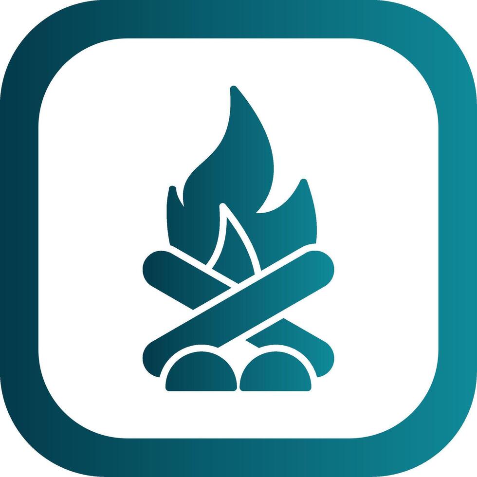 Bonfire Glyph Gradient Corner Icon vector