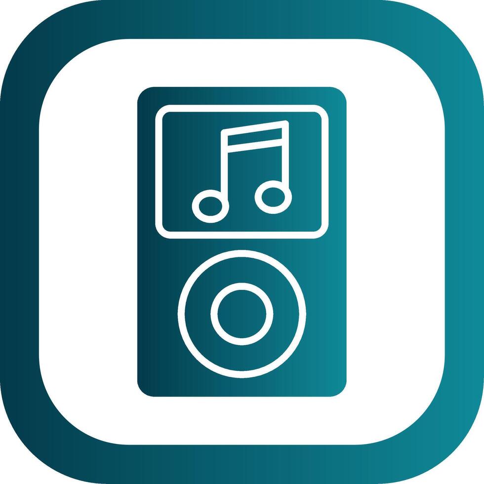Music Player Glyph Gradient Corner Icon vector