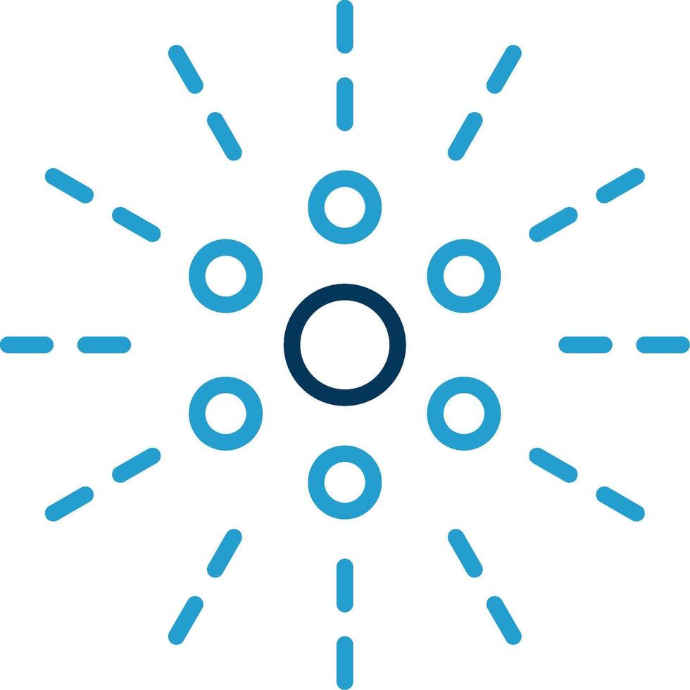 Firework Line Blue Two Color Icon vector