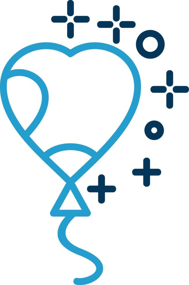 Balloon Line Blue Two Color Icon vector