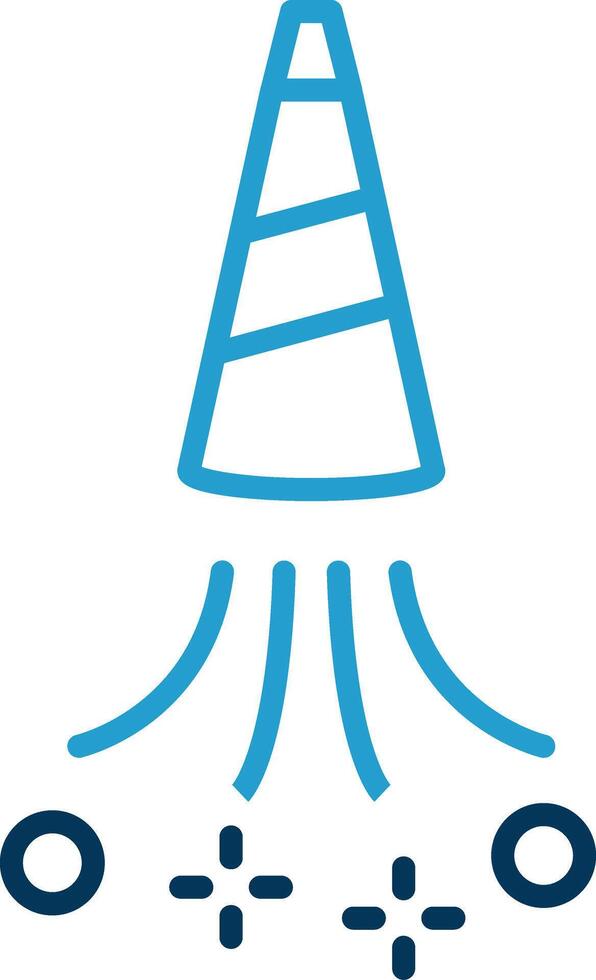 Party Horn Line Blue Two Color Icon vector