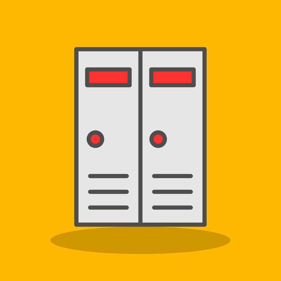 Lockers Filled Shadow Icon vector