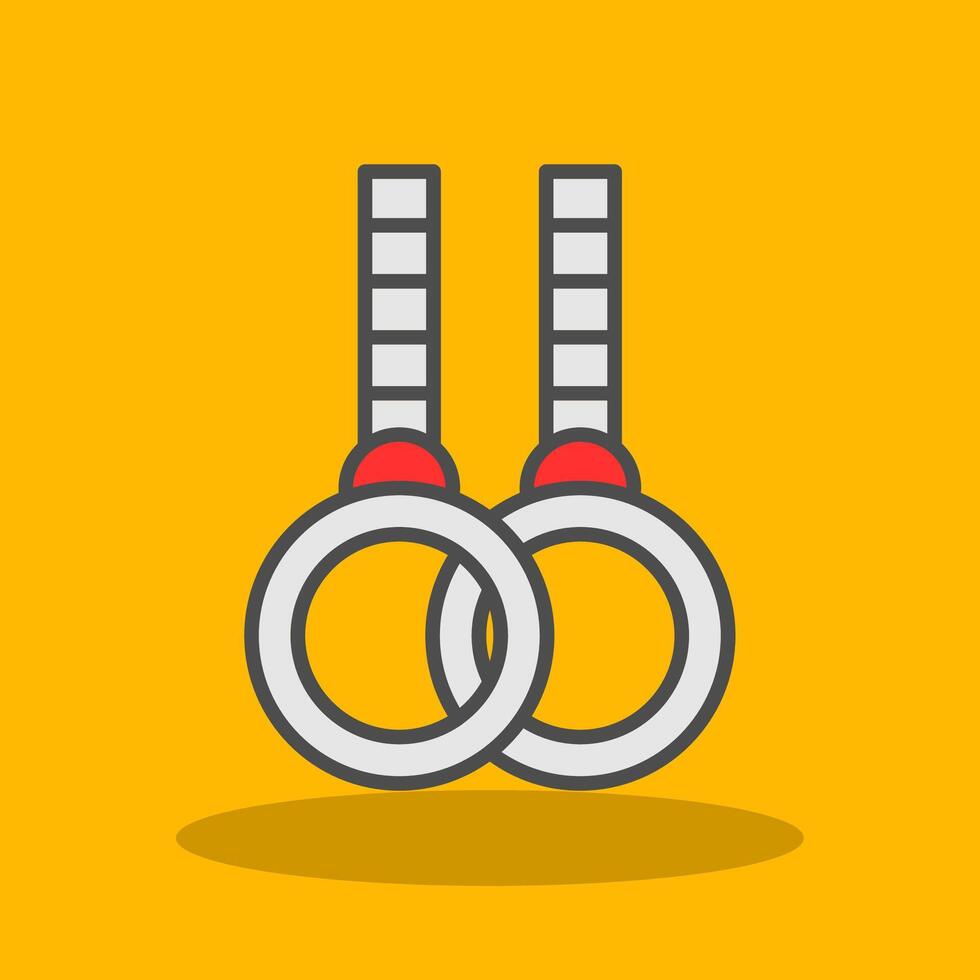Gymnastic Rings Filled Shadow Icon vector