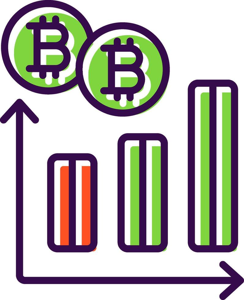 bitcoin grafico lleno diseño icono vector