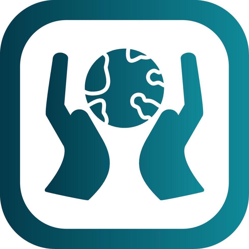 Save The World Glyph Gradient Corner Icon vector