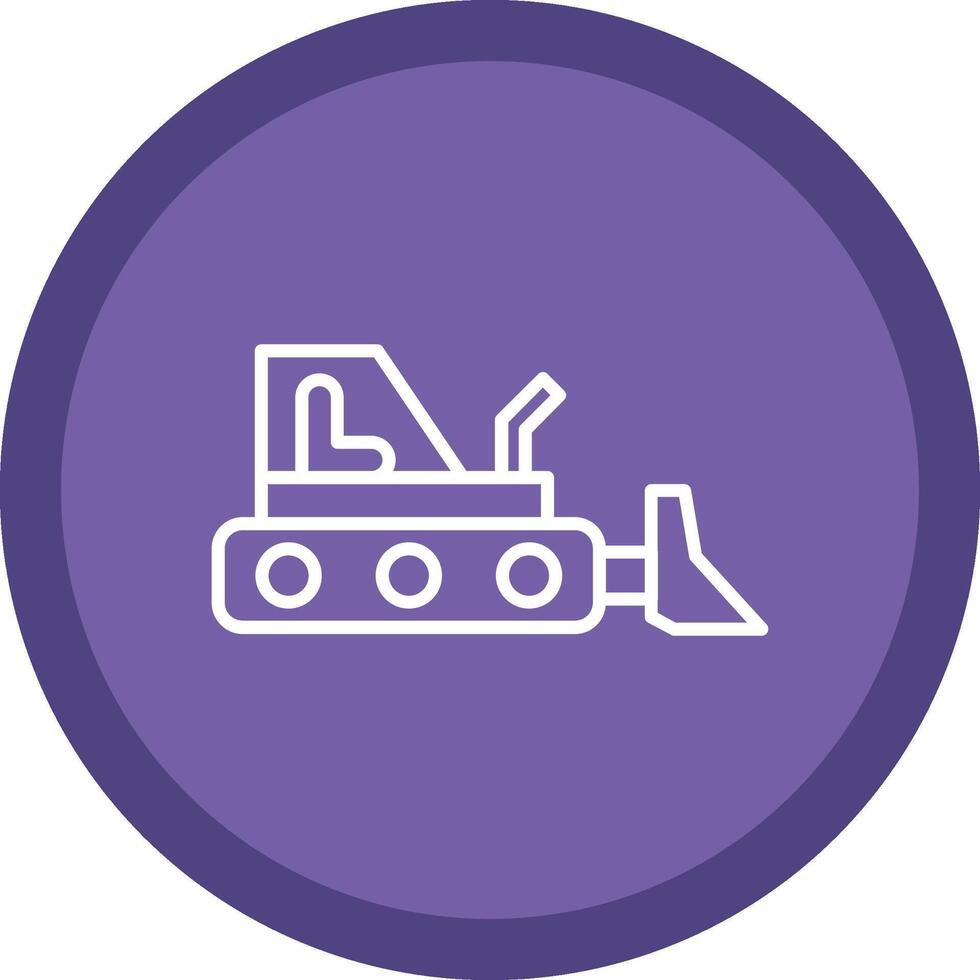 Bulldozer Line Multi Circle Icon vector