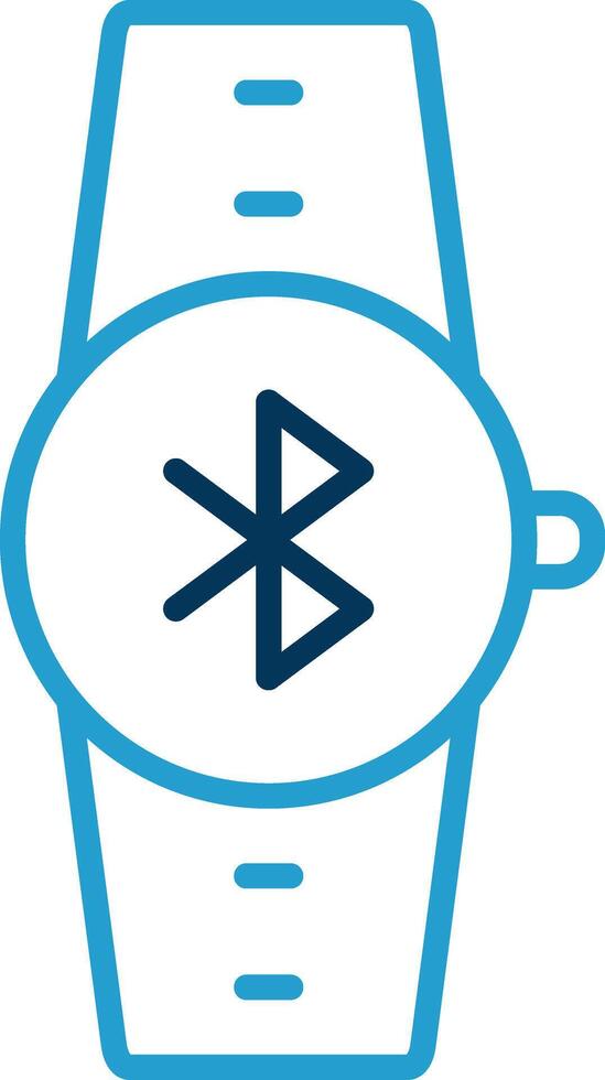 Bluetooth Line Blue Two Color Icon vector