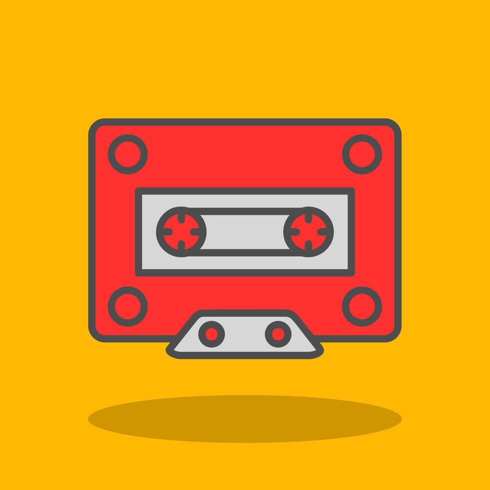 Cassette Filled Shadow Icon vector