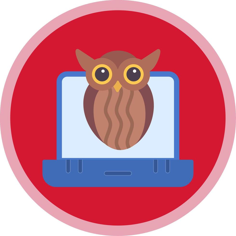 Owl Flat Multi Circle Icon vector