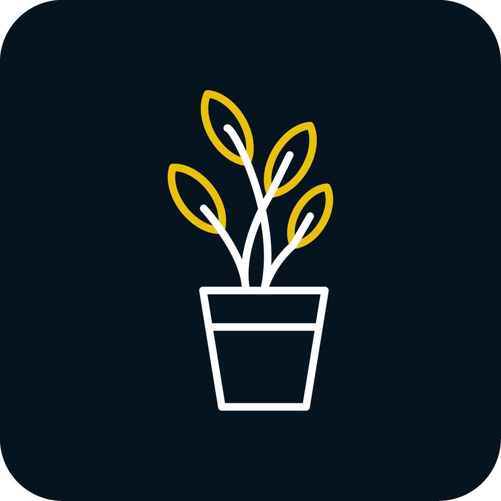 Dumb Cane Line Yellow White Icon vector