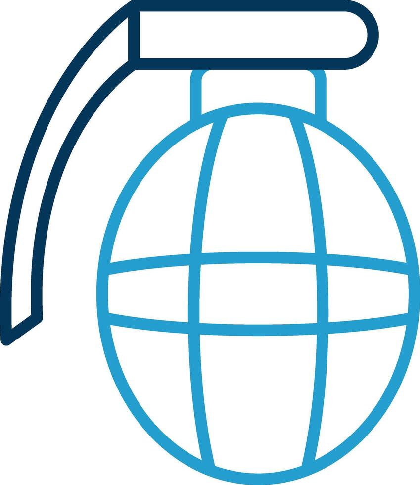 Grenade Line Blue Two Color Icon vector