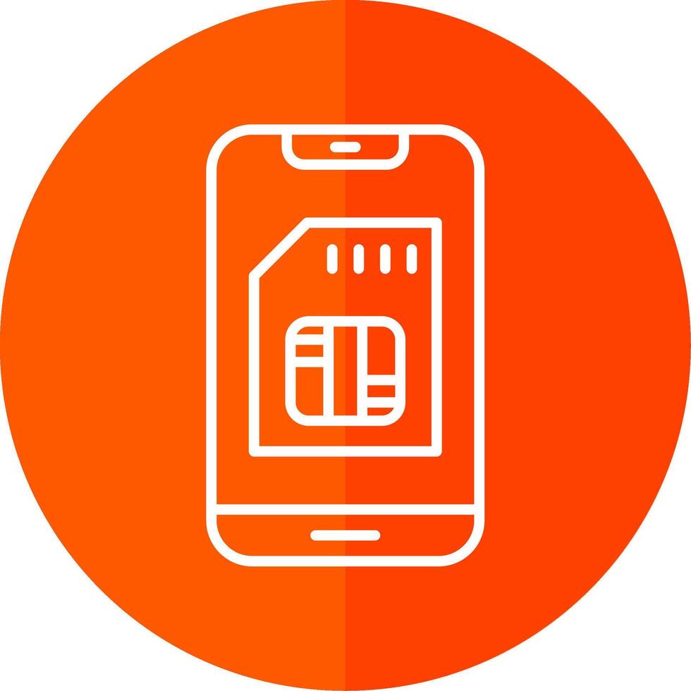 Sim Card Line Yellow White Icon vector