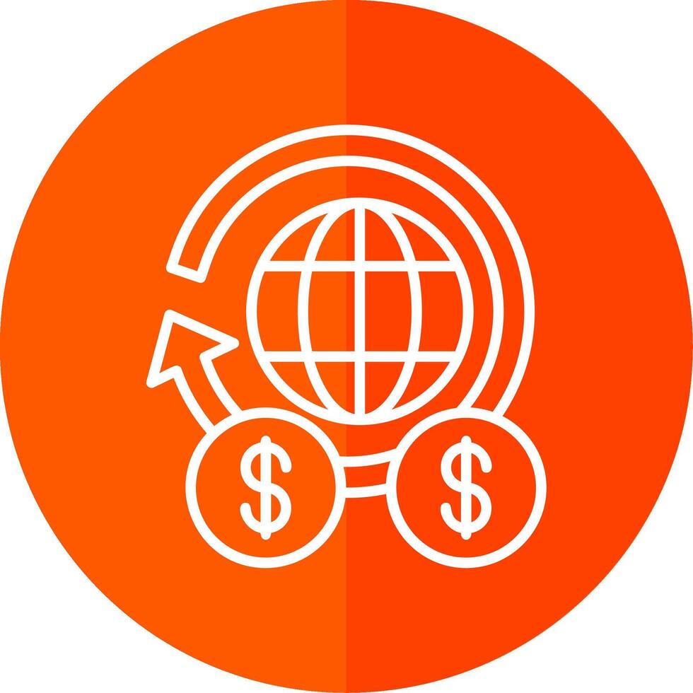 Global Finance Line Yellow White Icon vector