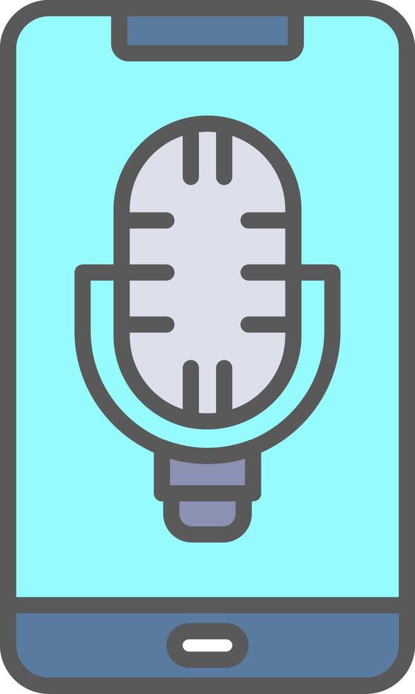 Phone Line Filled Light Icon vector