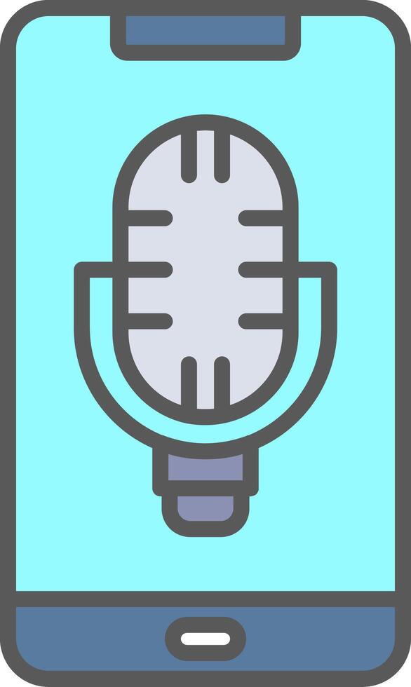 Phone Line Filled Light Icon vector