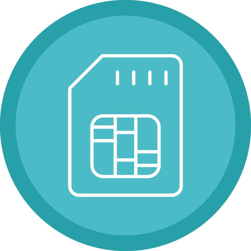 Sd Card Line Multi Circle Icon vector