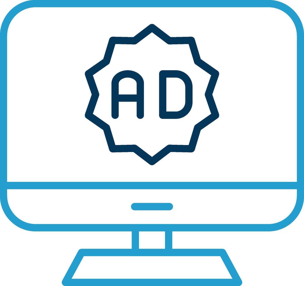 Computer Line Blue Two Color Icon vector