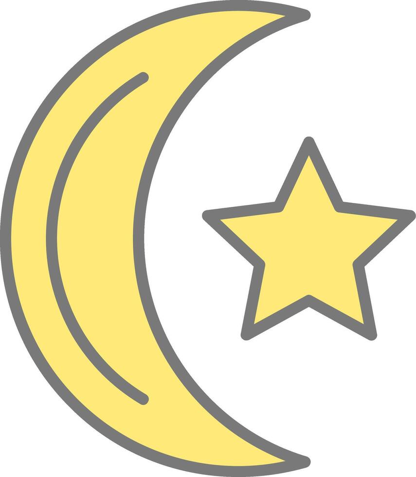 Moon Line Filled Light Icon vector