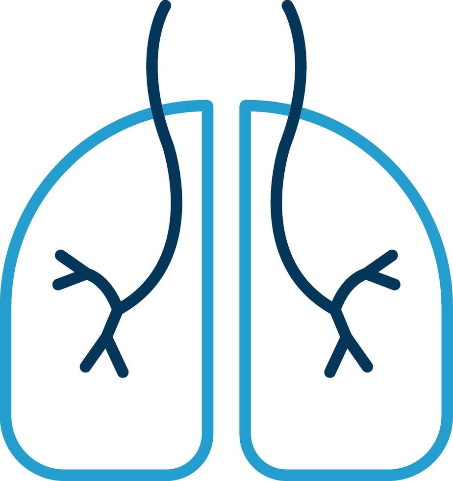 Pulmonology Line Blue Two Color Icon vector