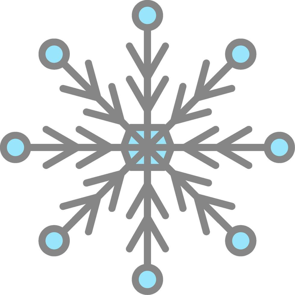 Snowflake Line Filled Light Icon vector