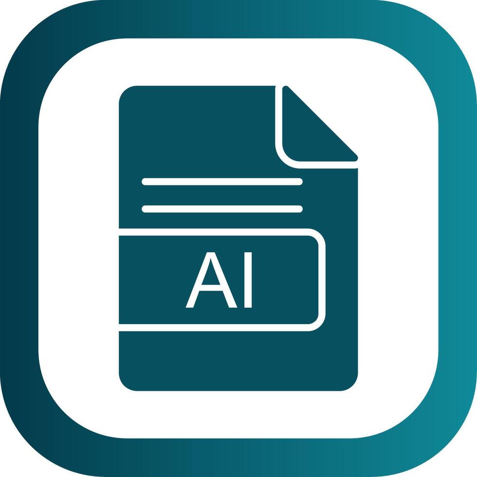 AI File Format Glyph Gradient Corner Icon vector