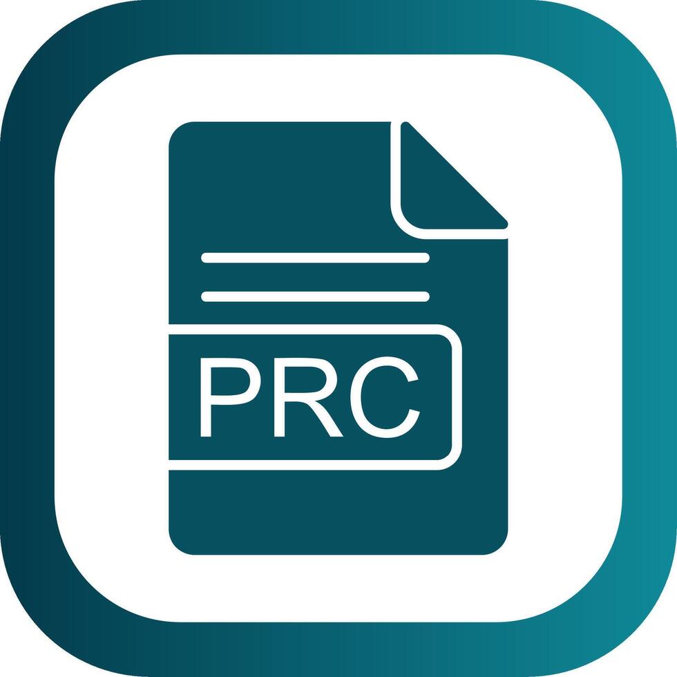 PRC File Format Glyph Gradient Corner Icon vector
