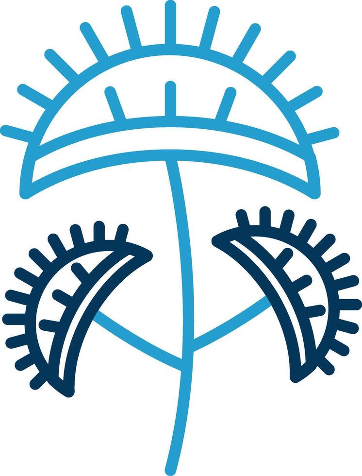 Venus Flytrap Line Blue Two Color Icon vector
