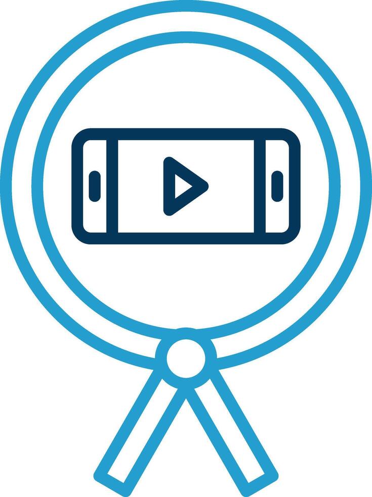 Phone Line Blue Two Color Icon vector