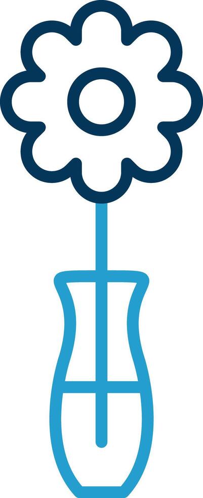 Flower Line Blue Two Color Icon vector
