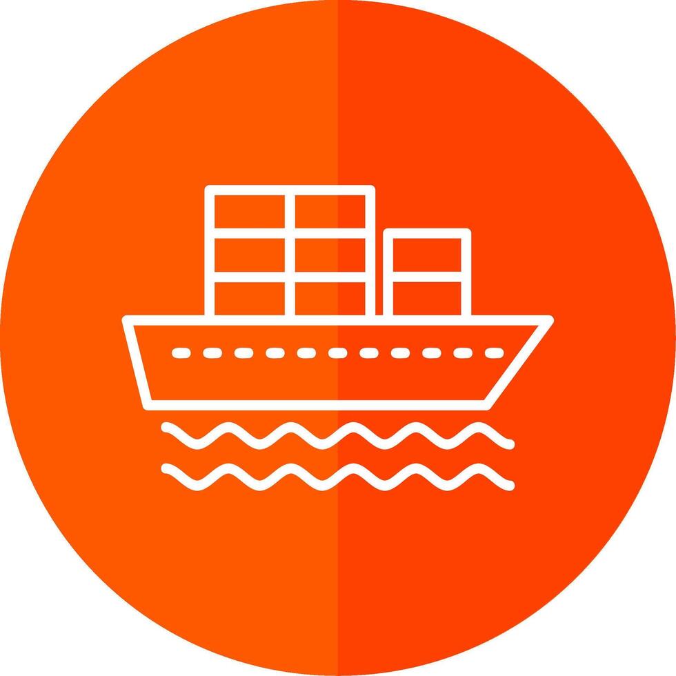 Container Ship Line Yellow White Icon vector