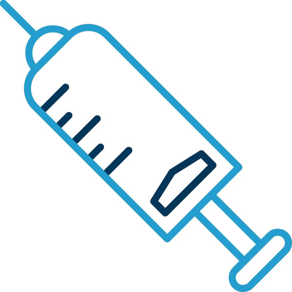 Injection Line Blue Two Color Icon vector