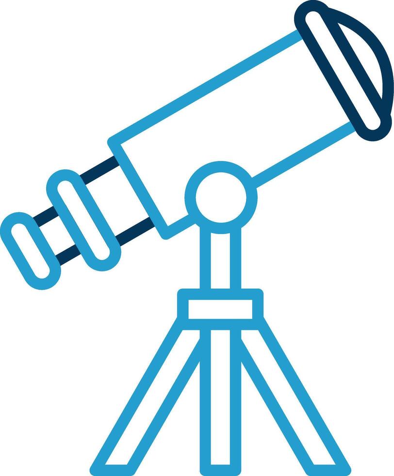 Telescope Line Blue Two Color Icon vector