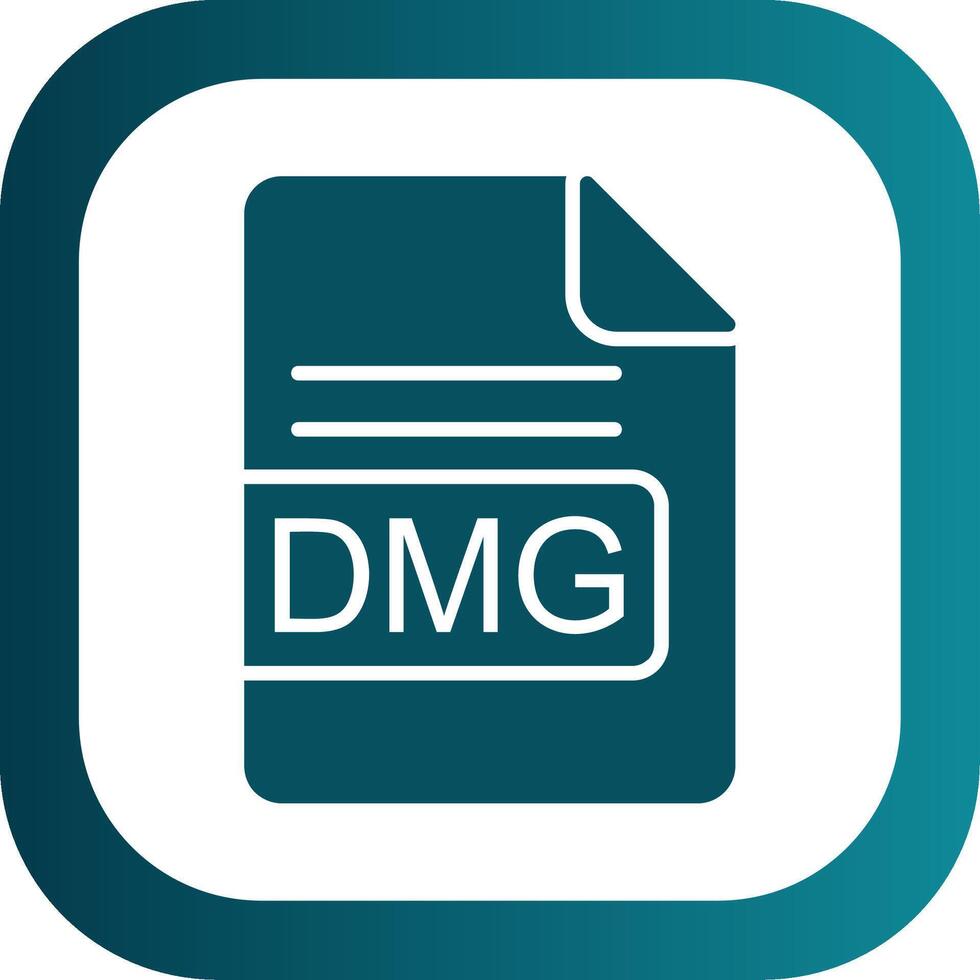 DMG archivo formato glifo degradado esquina icono vector
