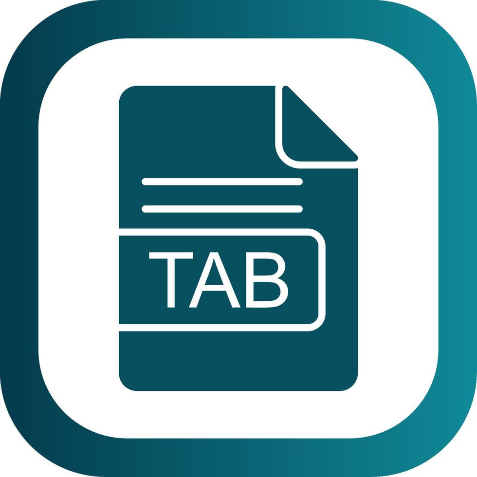 TAB File Format Glyph Gradient Corner Icon vector