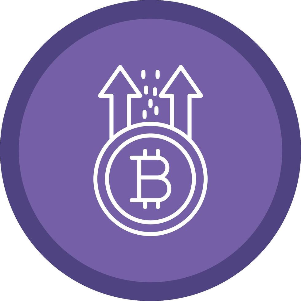 Bitcoin Rise Line Multi Circle Icon vector