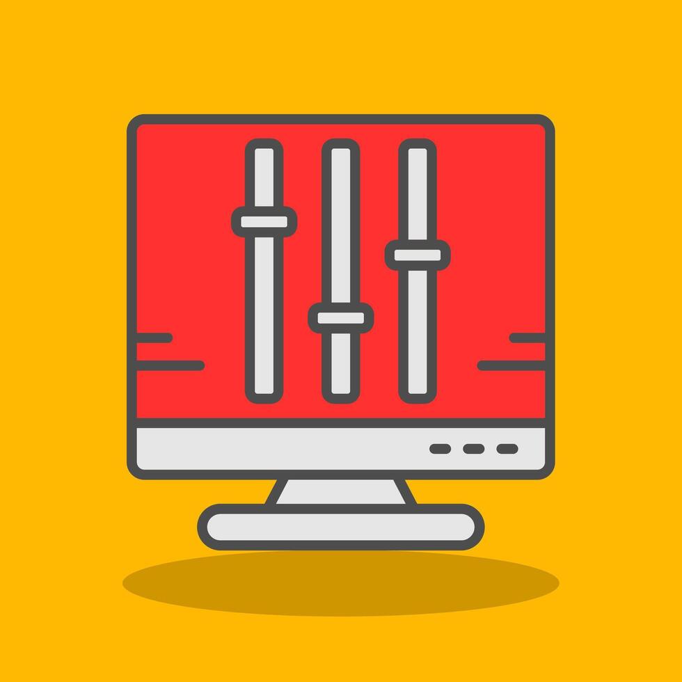 Equalization Filled Shadow Icon vector