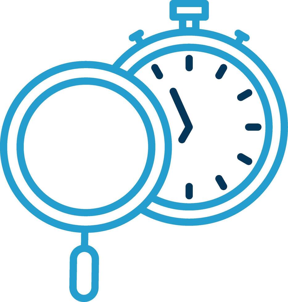 Time Tracking Line Blue Two Color Icon vector