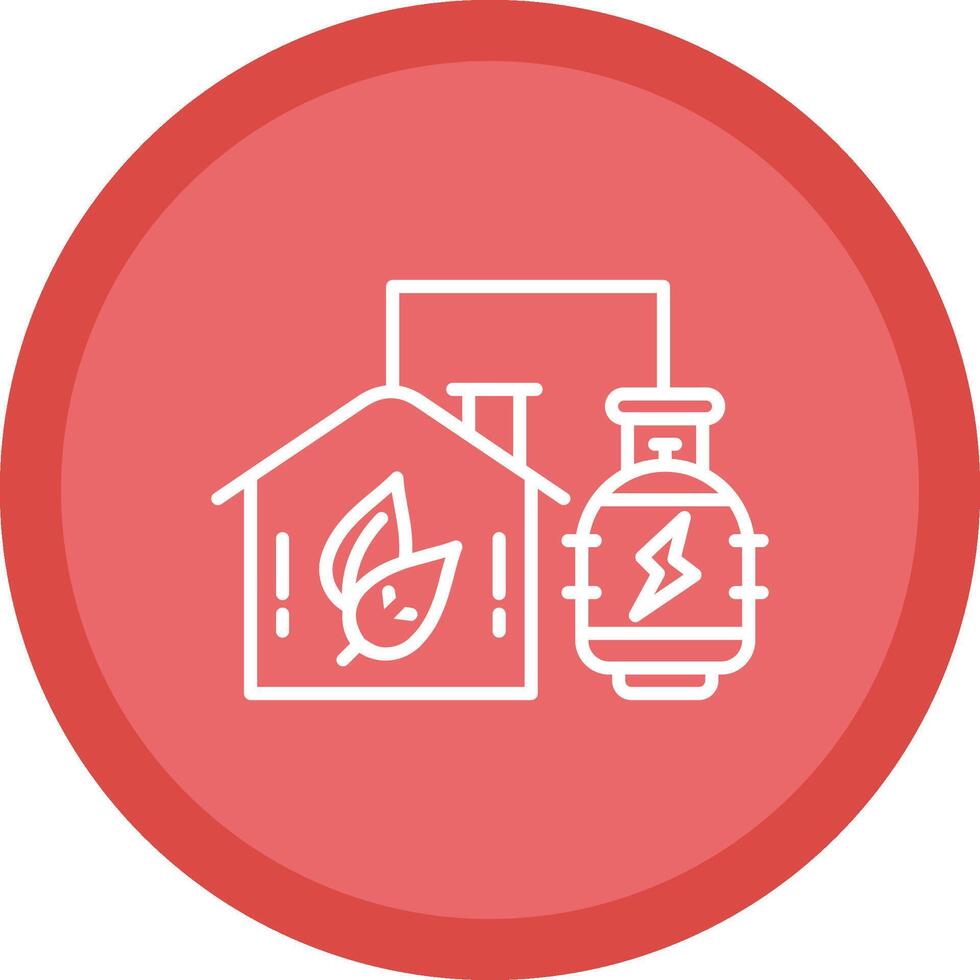 Biogas Energy Line Multi Circle Icon vector