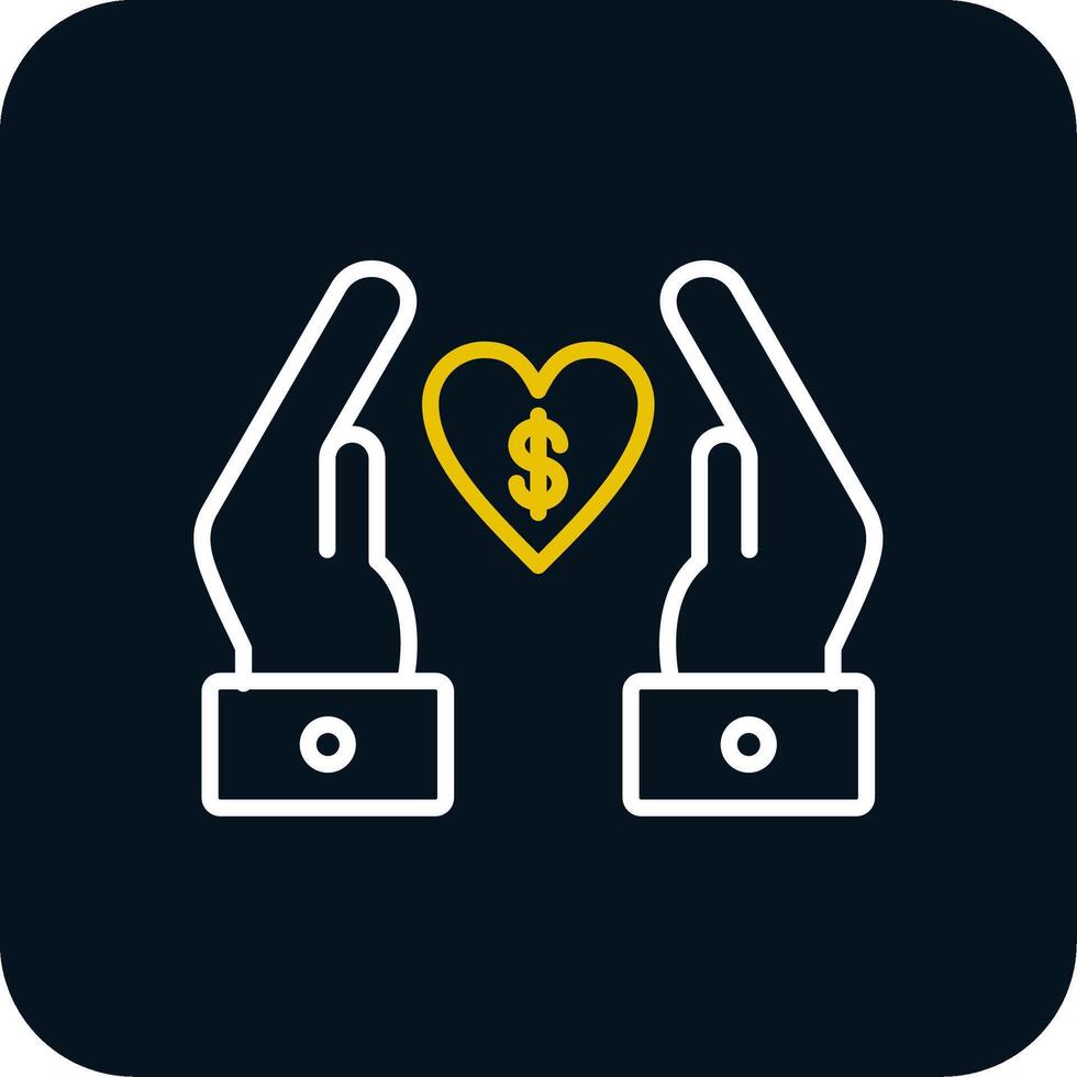 Chrity Donation Line Red Circle Icon vector