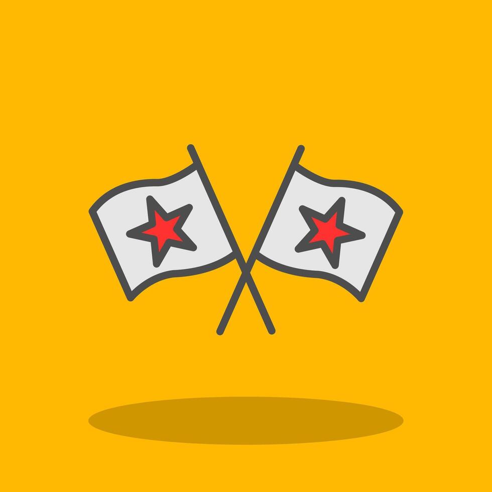 Flags Filled Shadow Icon vector