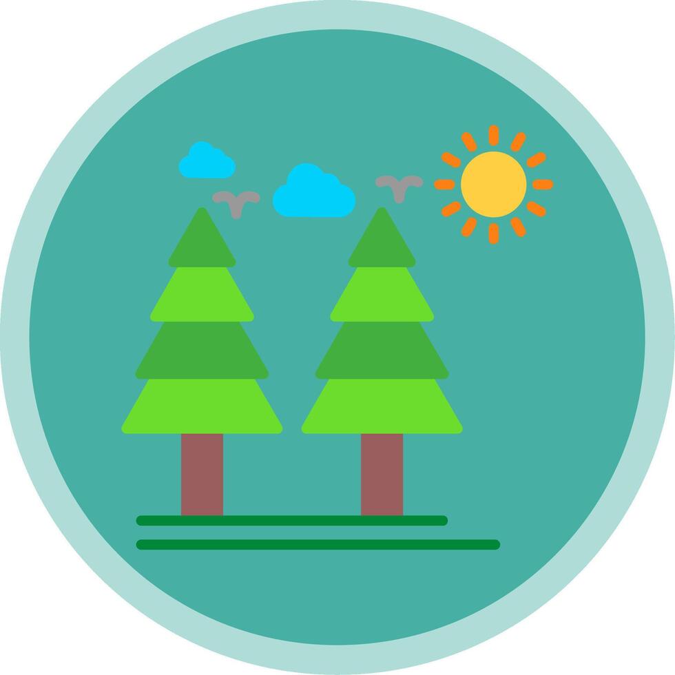 Healthy Forest Flat Multi Circle Icon vector