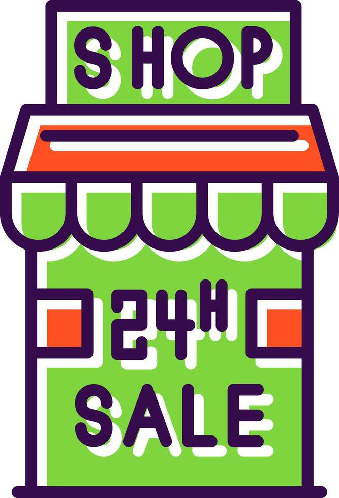 24 Hour Sale filled Design Icon vector