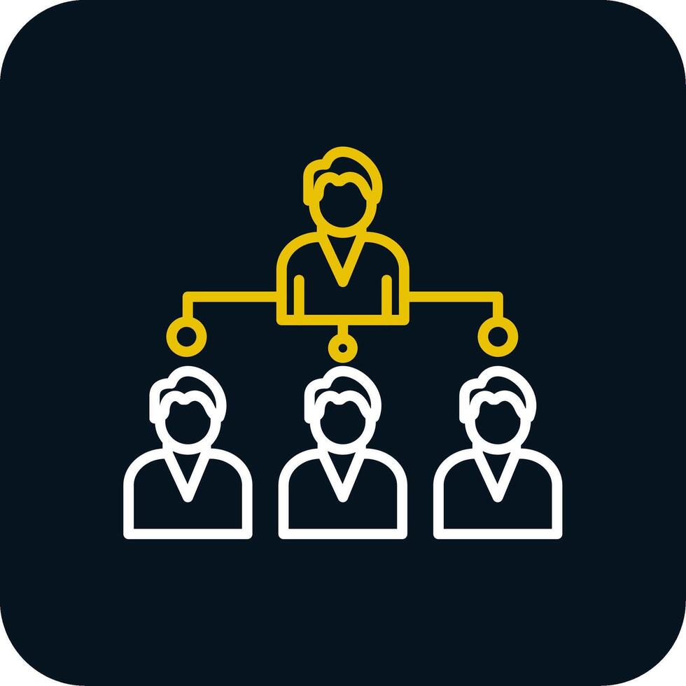 Company Structure Line Red Circle Icon vector