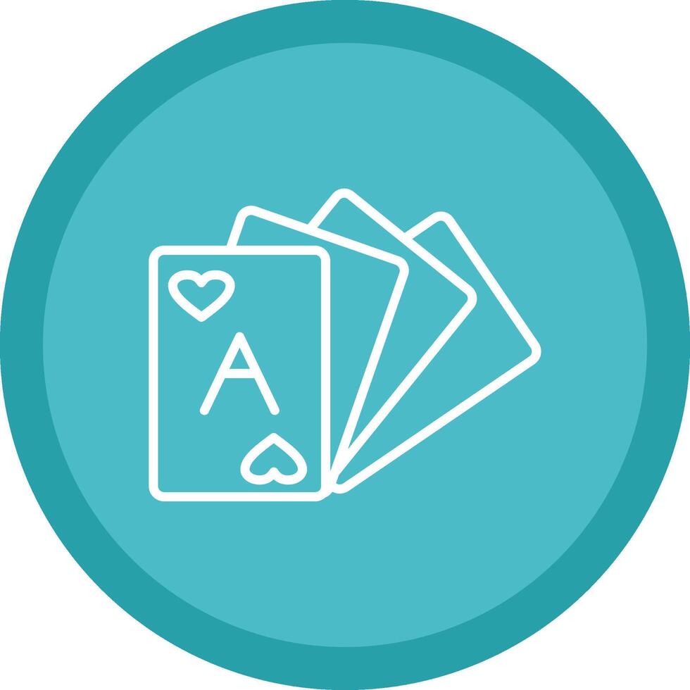 Card Deck Line Multi Circle Icon vector