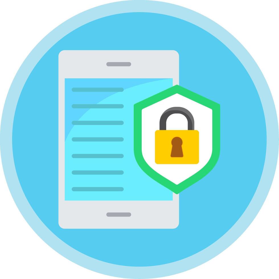 Mobile Security Flat Multi Circle Icon vector