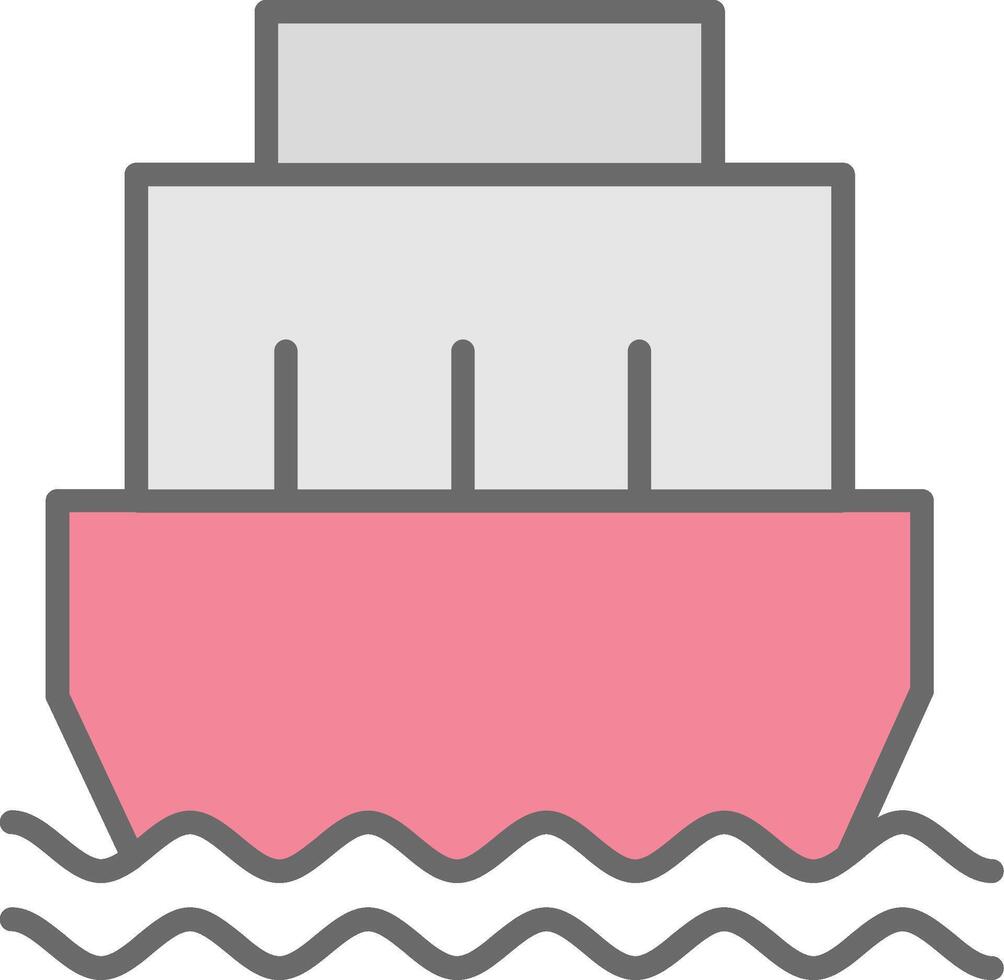 Port Line Filled Light Icon vector